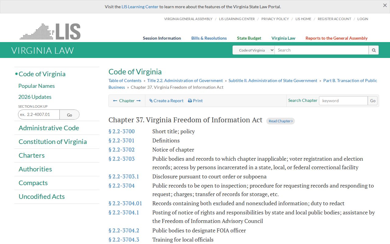 Virginia FOIA rules for requesting Nottoway County arrest records