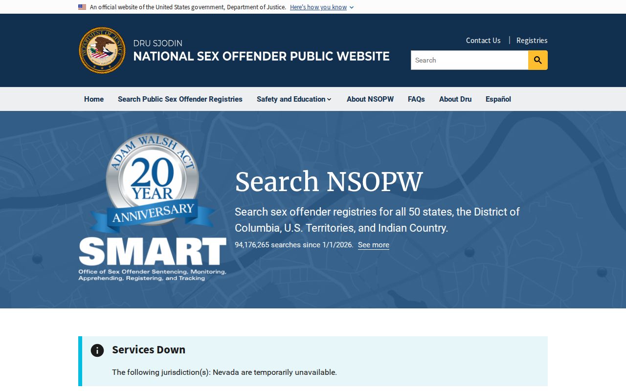 NSOPW national search used with a Nottoway County sex offender lookup
