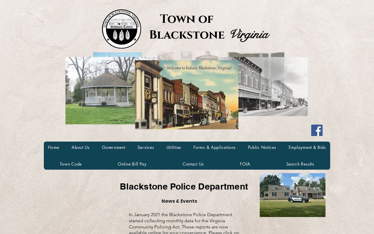 Blackstone Police source for Nottoway County criminal records
